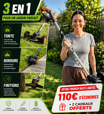 Taille Herbe 3 en 1 Débroussaillez, Tondez & Coupez